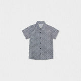 Colin Boy Shirt Short Sleeve Cotton, Navy Blue Square