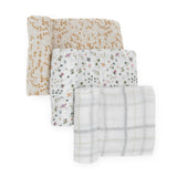 Cotton Muslin Swaddle Blanket 3 Pack - Garden Bees