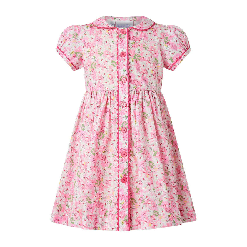 Pink Daisy Button-front Dress