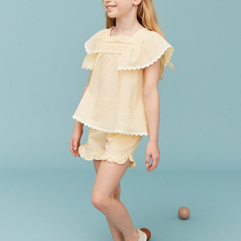Seersucker Girl Frill Shorts
