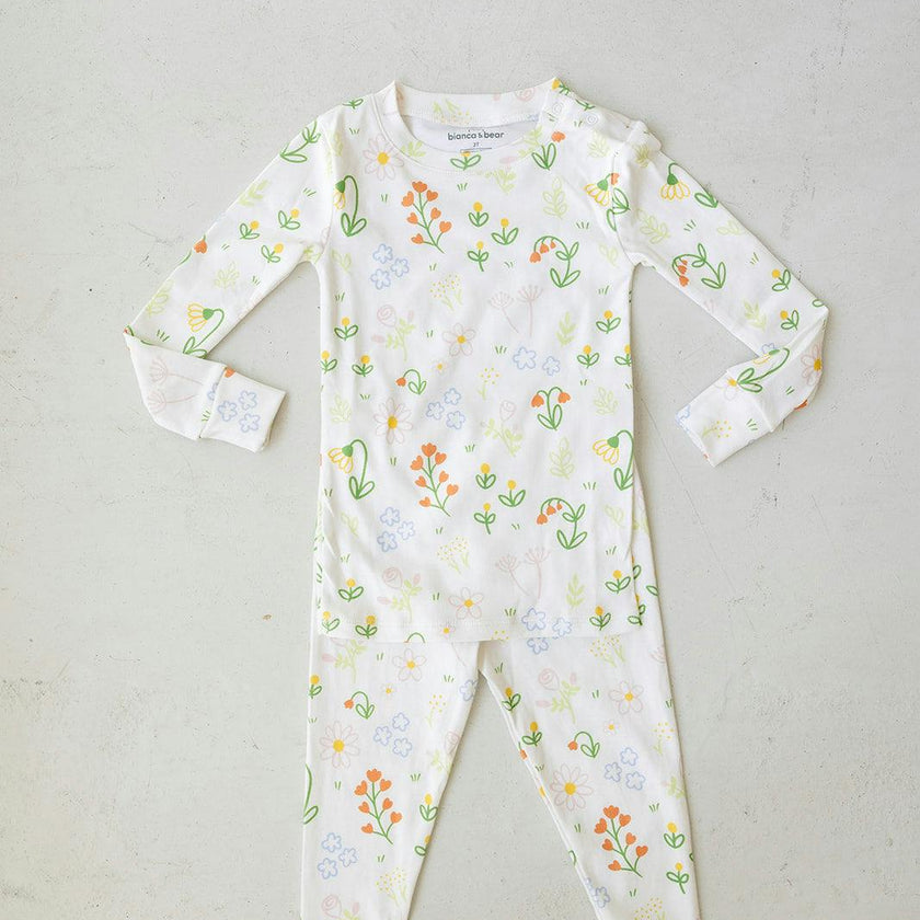 floral long sleeve pajama set