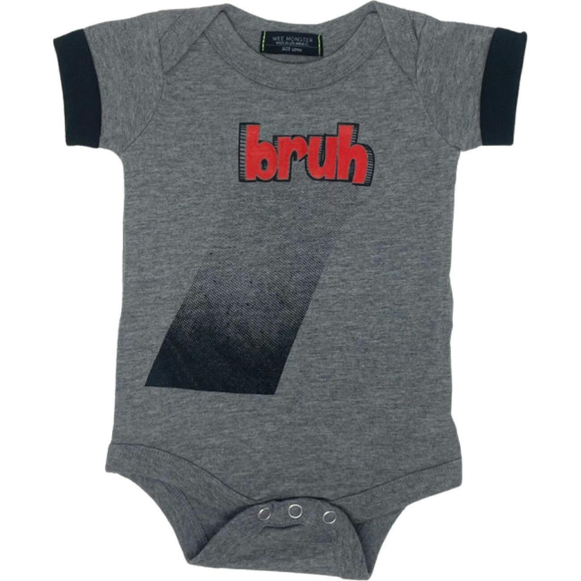 Bruh... Heather Grey Baby Onesie - Unisex for Boys and Girls
