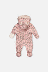 Baby One Piece Snowsuit For Car Seats Rose Leopard Print