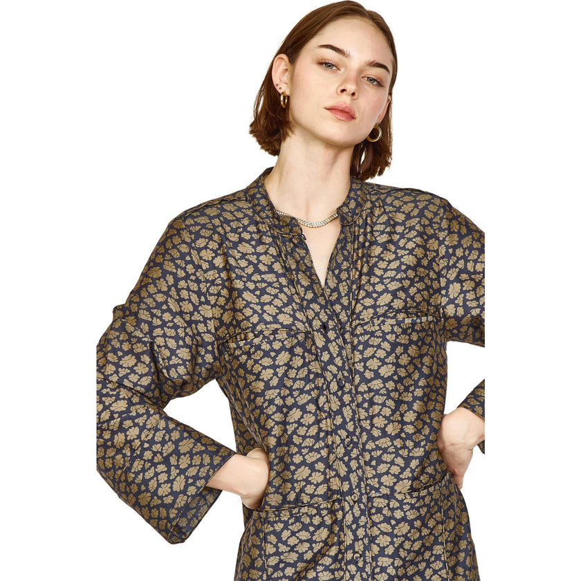 Malmo Dress in Navy Lilypad