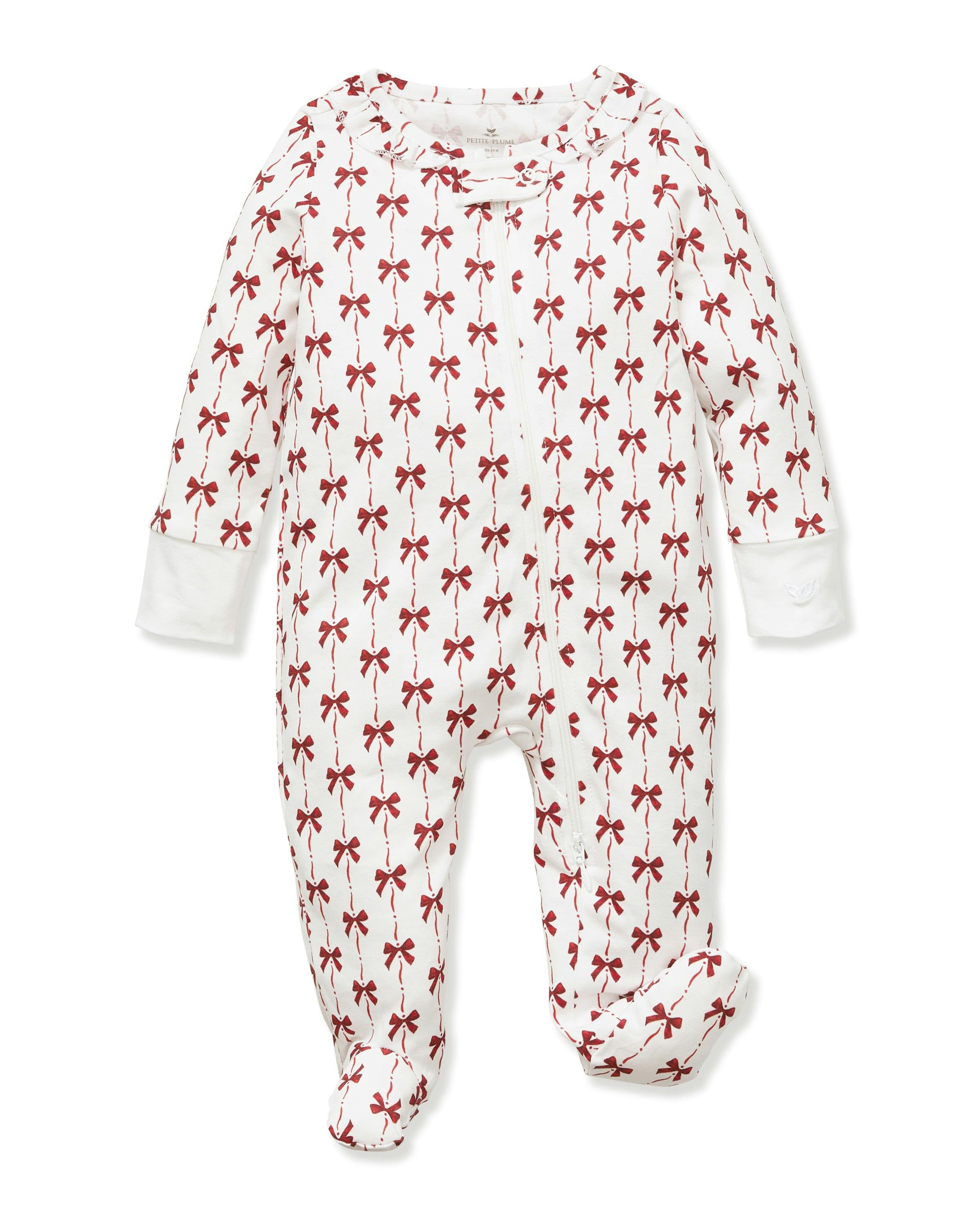 Baby's Pima Ruffle Collar Romper in Blissful Bows