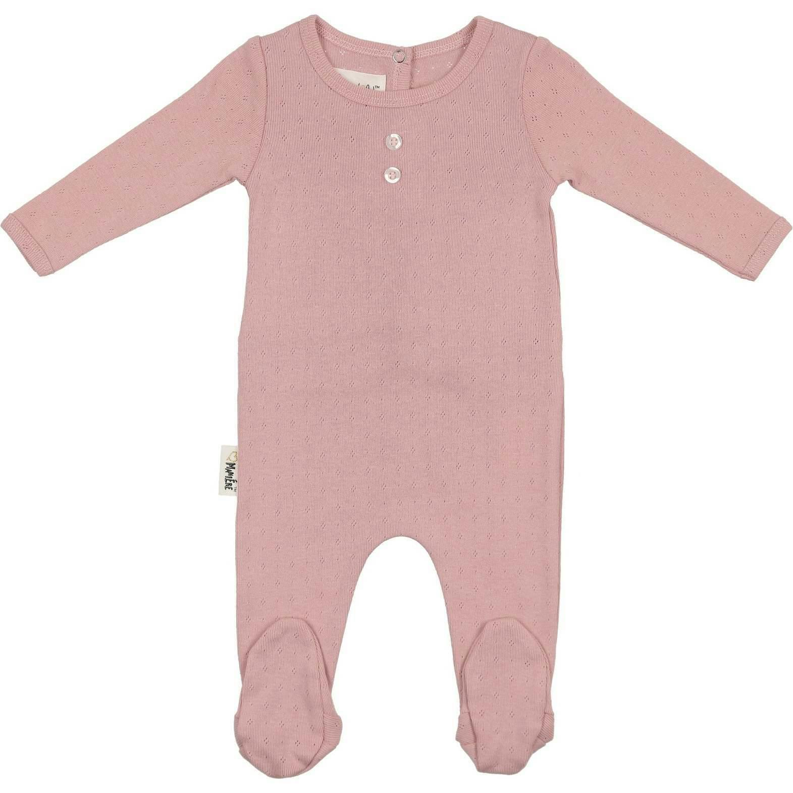 Simple Pointelle Footie and Beanie Set