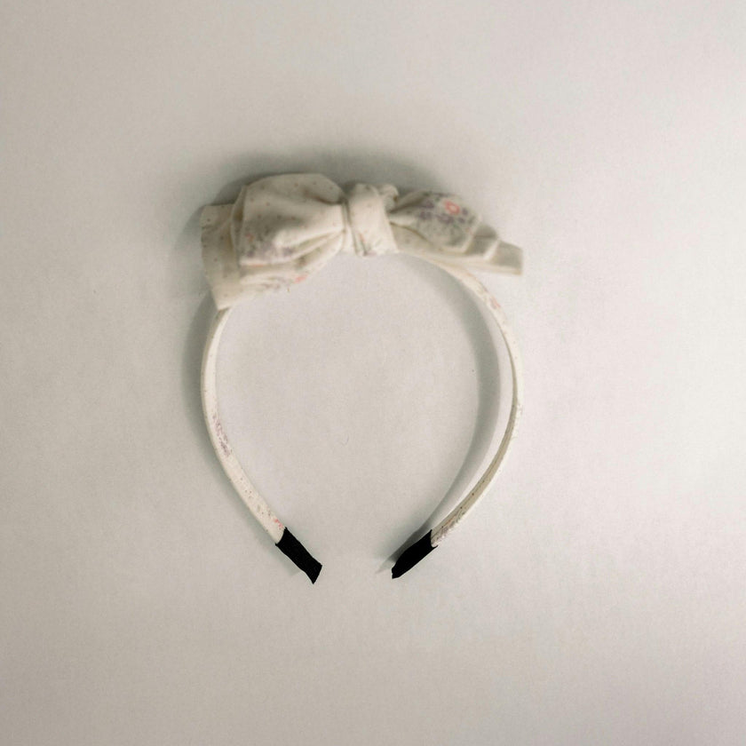 Three Little Bows Headband | Petite Meadow Dots