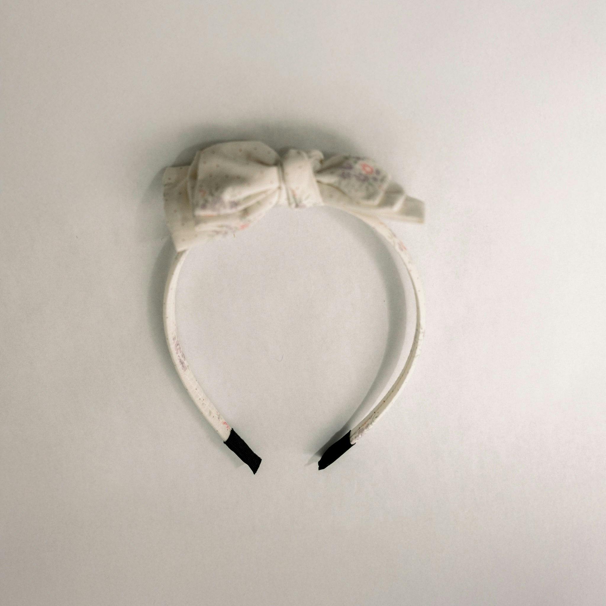 Three Little Bows Headband | Petite Meadow Dots