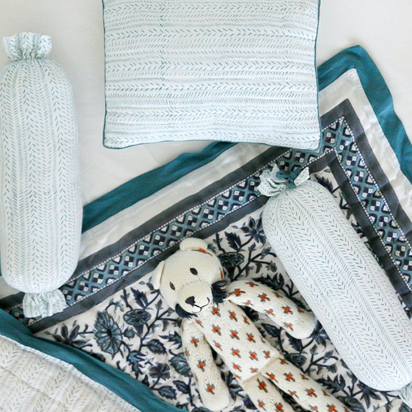 Block-Printed Cotton Crib Quilt
