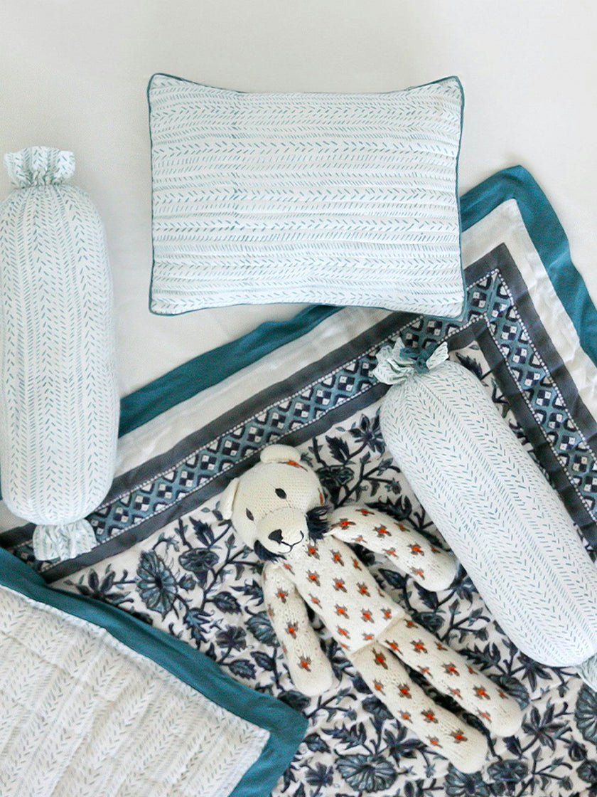 Block-Printed Cotton Crib Quilt