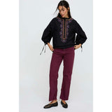 Anai Half Placket Embroidered Blouse