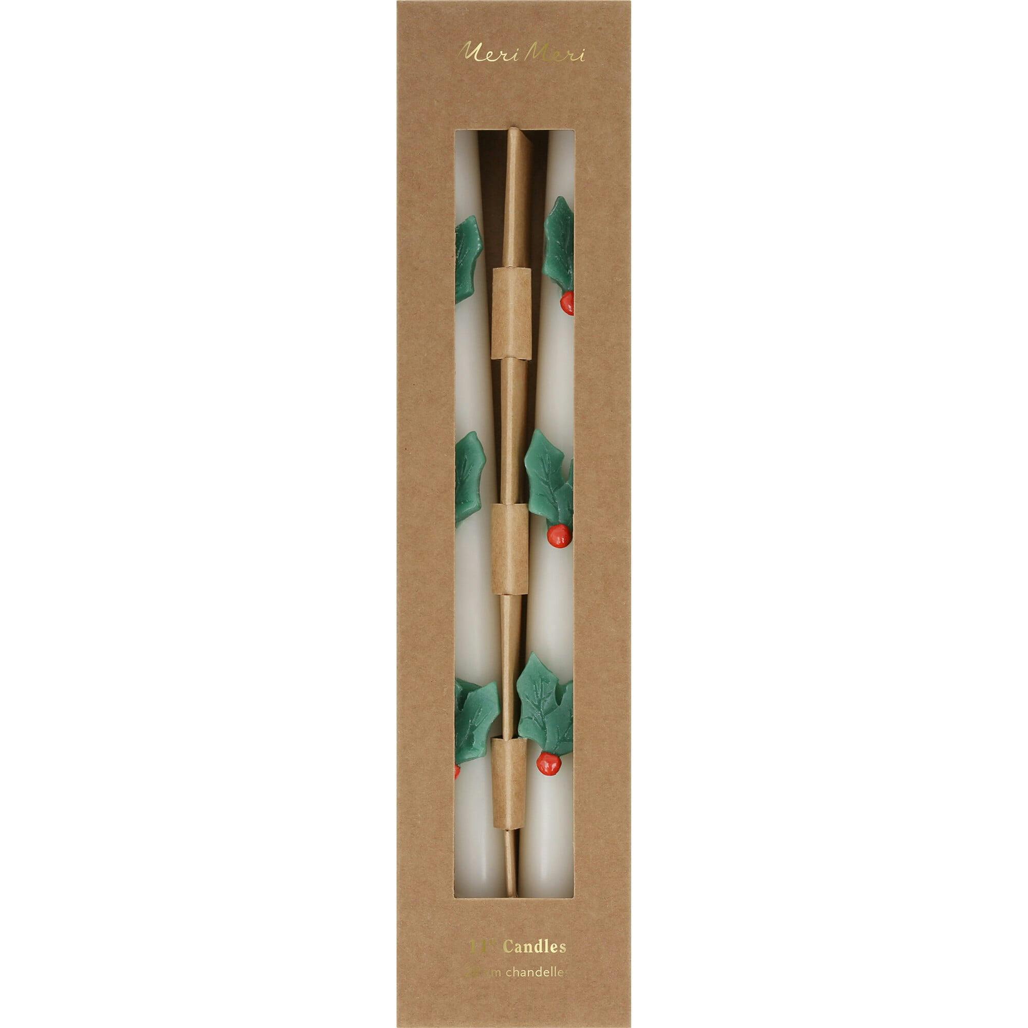 Holly Table Candles