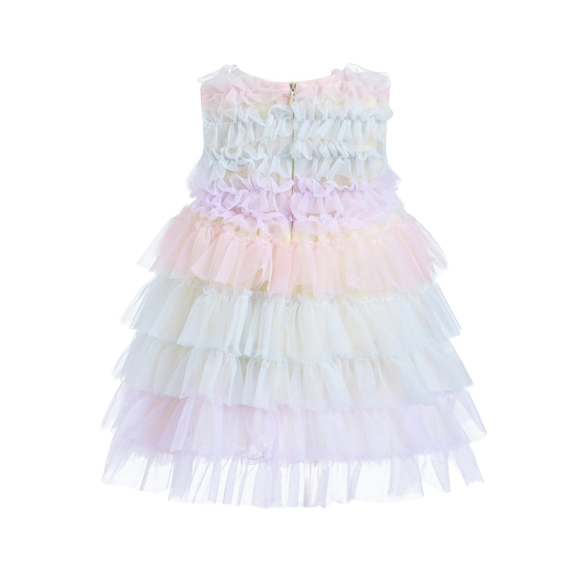 Purple Ruffle Layered Tulle Dress