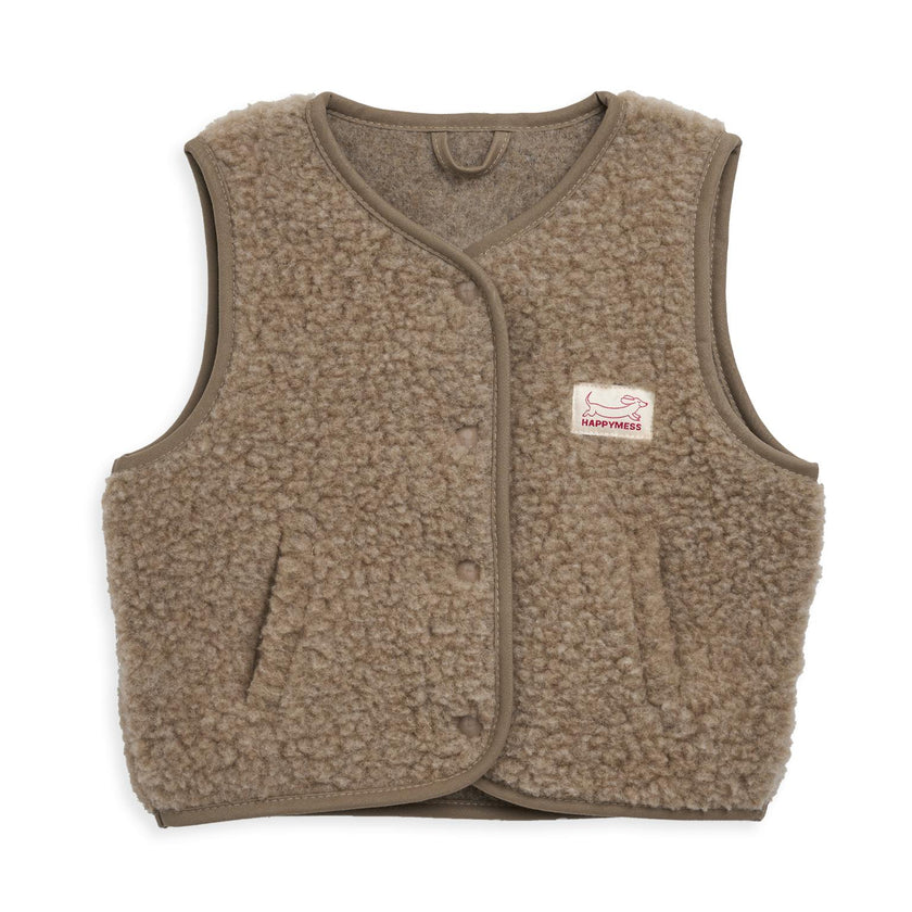 children's merino wool vest - hazelnut