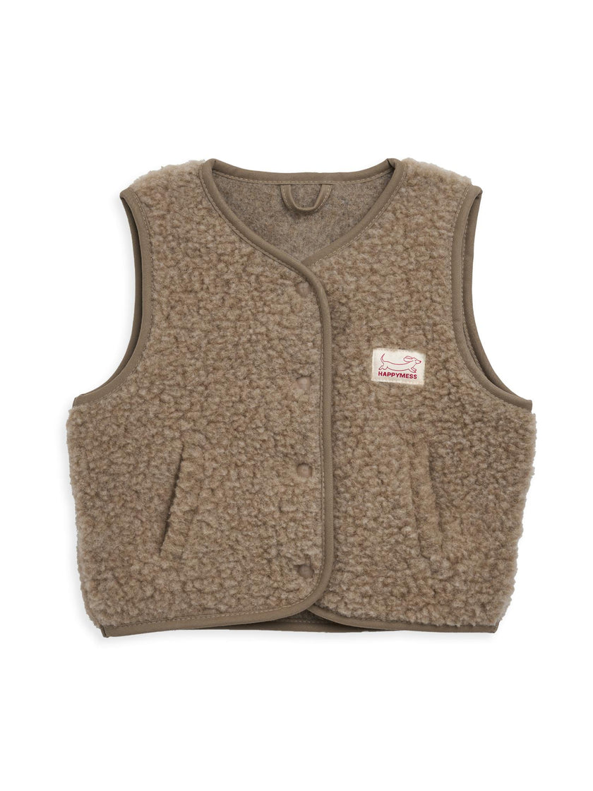 children's merino wool vest - hazelnut