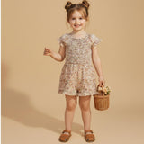 Organic Smocked Jumpsuit - Pastel Bloom