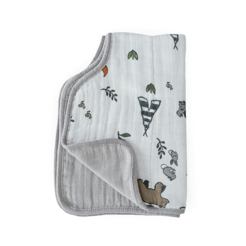 Cotton Muslin Burp Cloth - Forest Friends