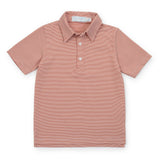 Will Boys' Performance Polo by LH Sport Orange Stripes
