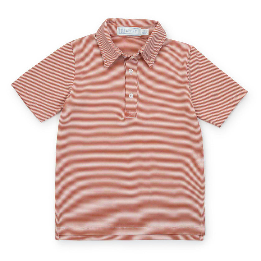 Will Boys' Performance Polo by LH Sport Orange Stripes
