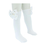Pearl Ribbon Rhinestone Bow Socks