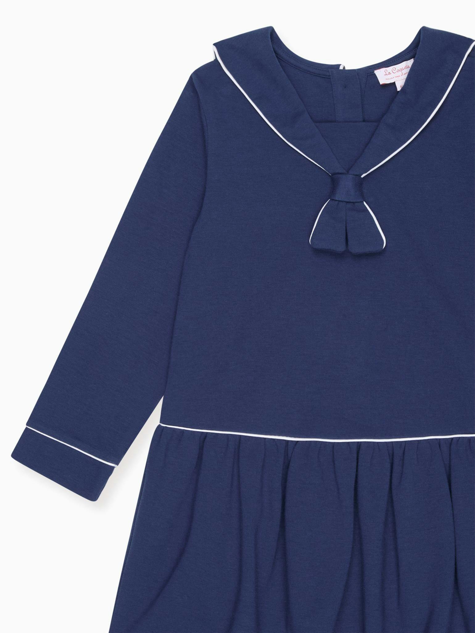 Navy Genevieve Girl Drop Waist Dress