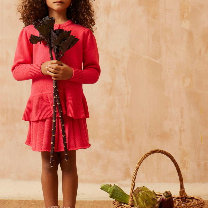 Ruffled Hem Jacket | Raspberry