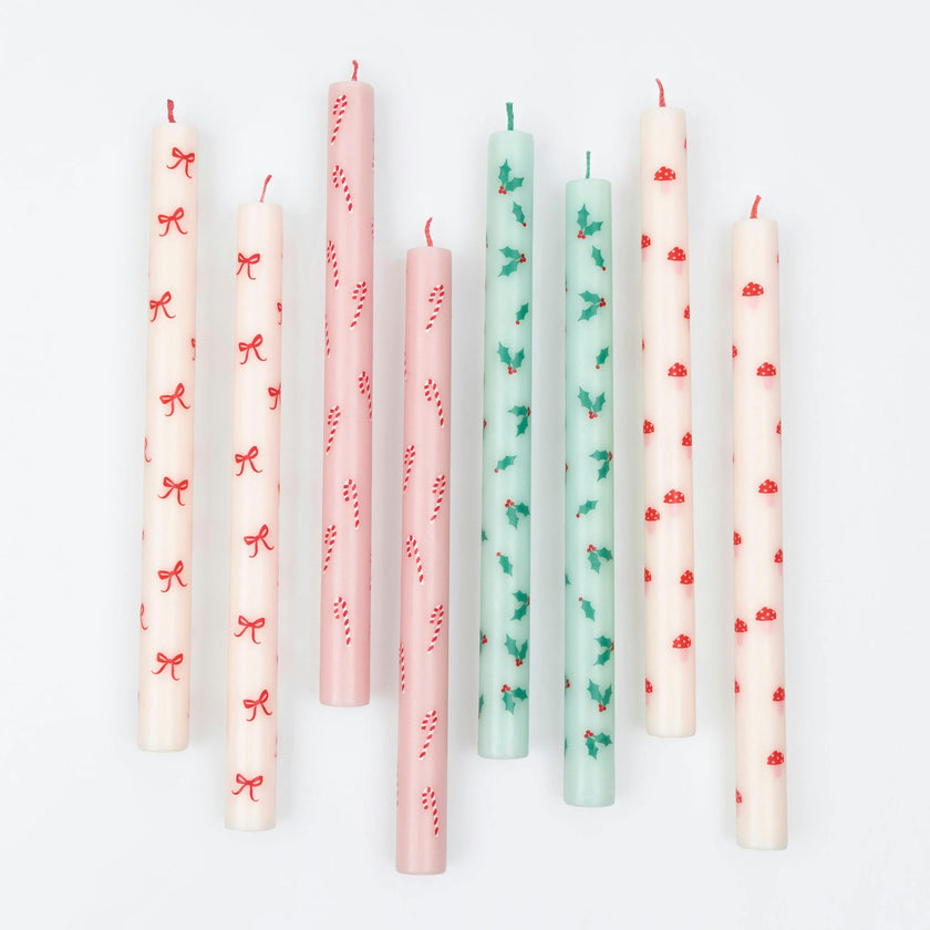 Festive Patterned Table Candles