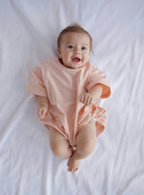 Cory Pocket Romper in Peach Powder