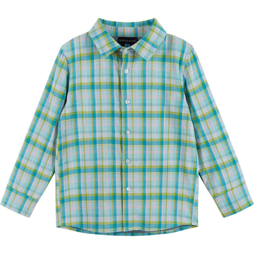 Boys 4-Piece Vest Set | Navy & Khaki Plaid