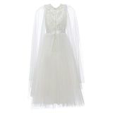 White Thalia Tulle Capelet Dress