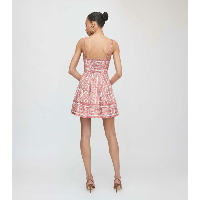 The Margot Mini Dress - Coral Corsica Paisley