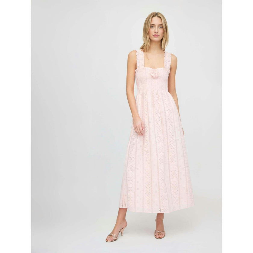 The Rosetta Nap Dress - Pink Broderie Voile