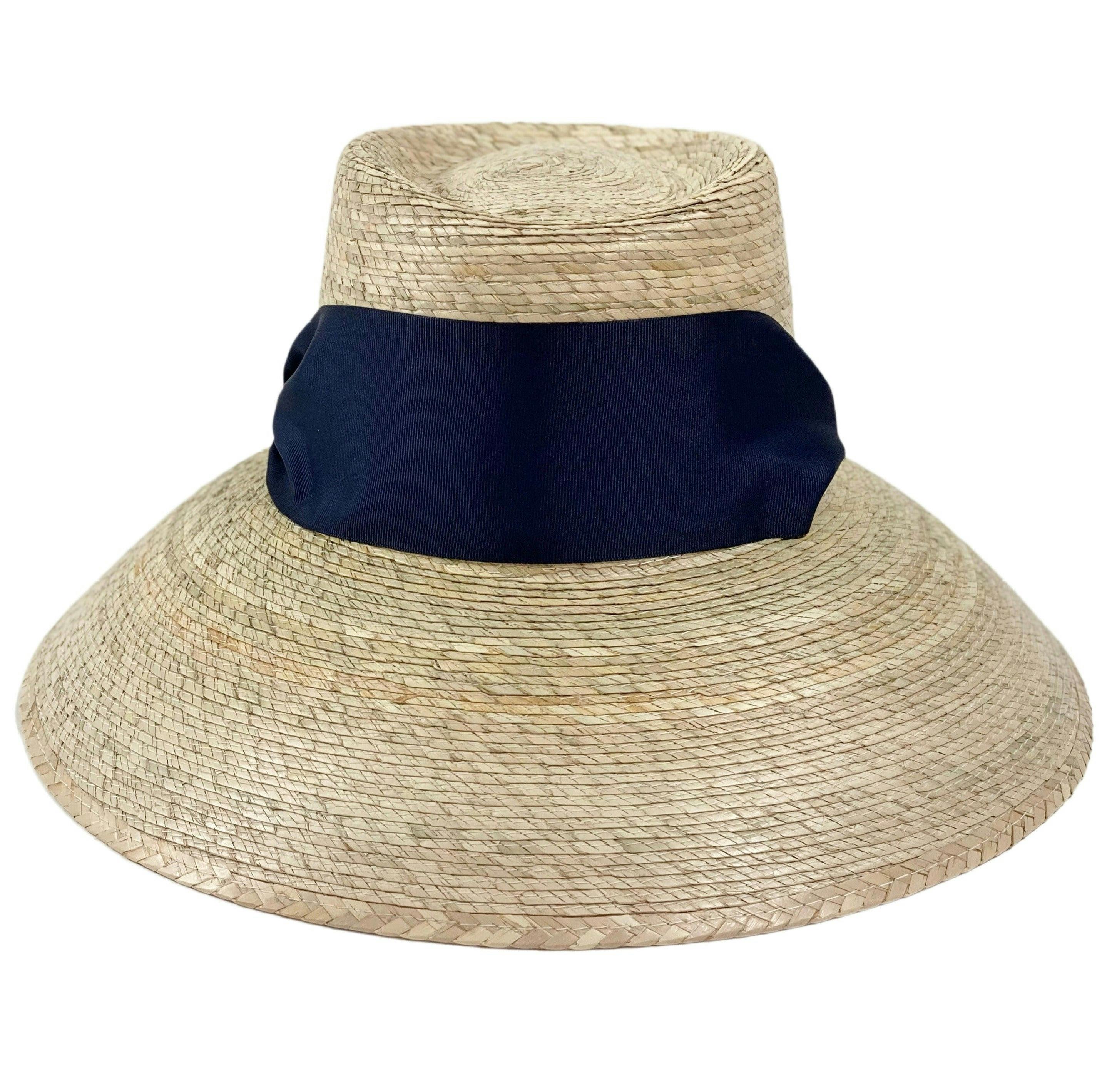 Wildflower Sun Hat (PreOrder Shipping June 15th) - Navy Wide & Short Grosgrain Ribbon