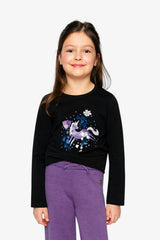 Organic Cotton Jersey T-Shirt Black And Mauve