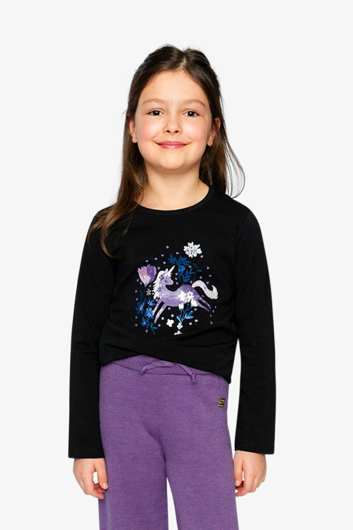 Organic Cotton Jersey T-Shirt Black And Mauve