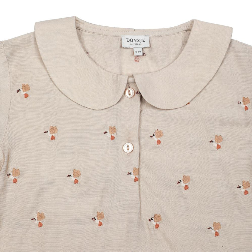 Nesa Blouse | Hummingbirds | Soft Taupe
