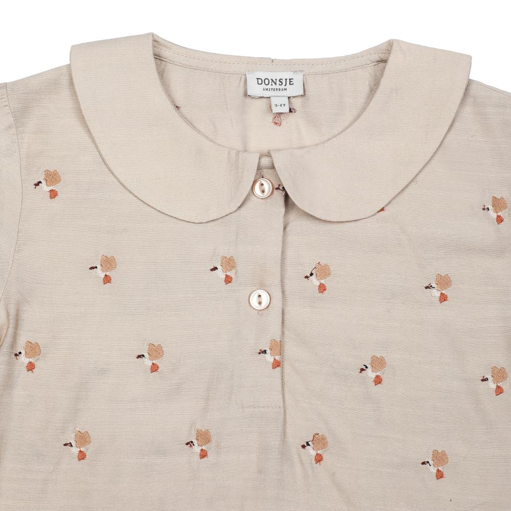 Nesa Blouse | Hummingbirds | Soft Taupe