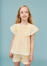 Seersucker Smocked Girl Blouse