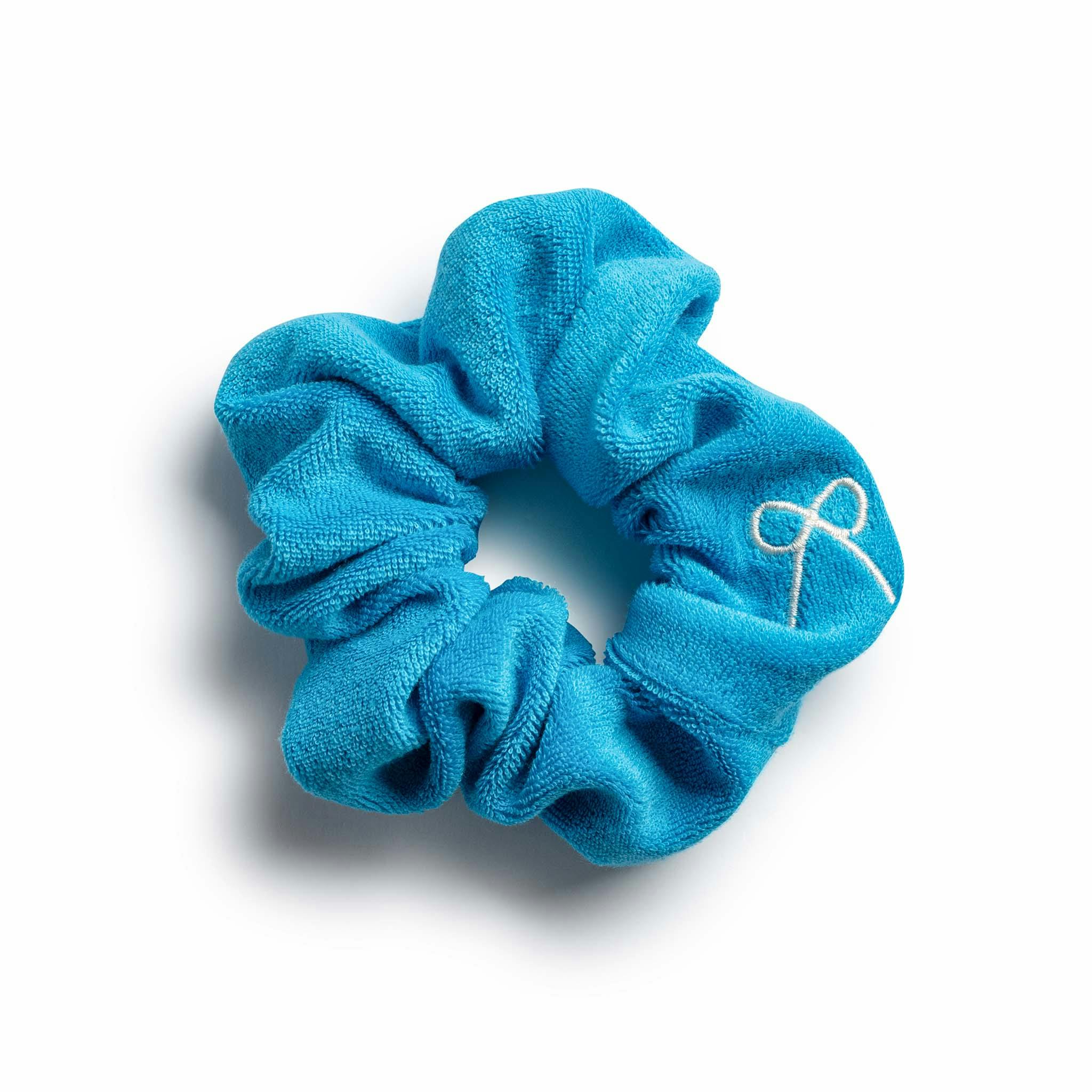 Halo Luxe Signature Terry Logo Scrunchie - Teal