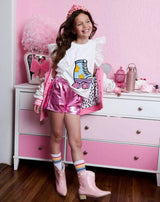 Roller Sequins Ruffle Sleeve T-Shirt