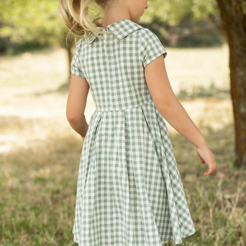 Mini Amber Dress in Sage Gingham