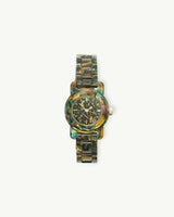 Mini Mono Watch in Green Tortoise