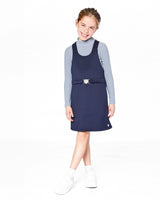Milano Jumper Dress Navy Blue with Buckle Detail
