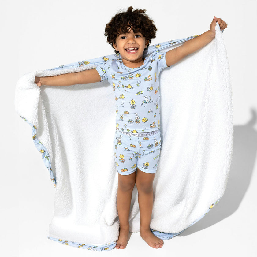 Easter Blue Bamboo Sherpa Blanket