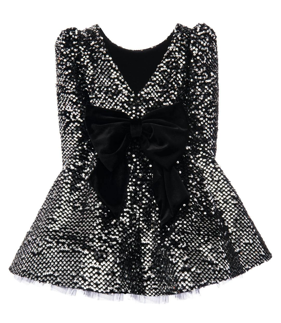 Black Merribrook Sequin Bow Dress