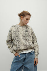 TNS Logo Woman Sweatshirt Snake Print