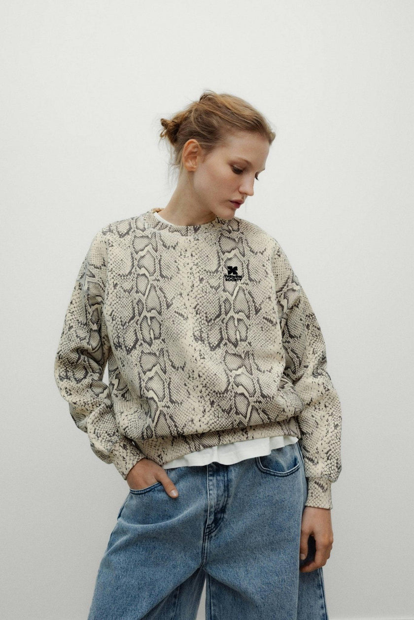 TNS Logo Woman Sweatshirt Snake Print