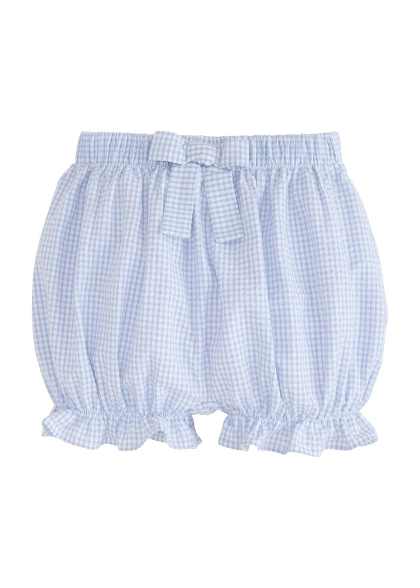 Bow Bloomers - Light Blue Seersucker Gingham