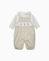 Baby Smocked Overalls Set in Bunny