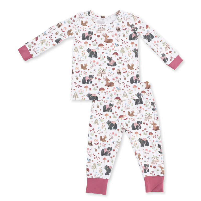 Southern Woodland Animals Pink - Long Sleeve Loungewear Set